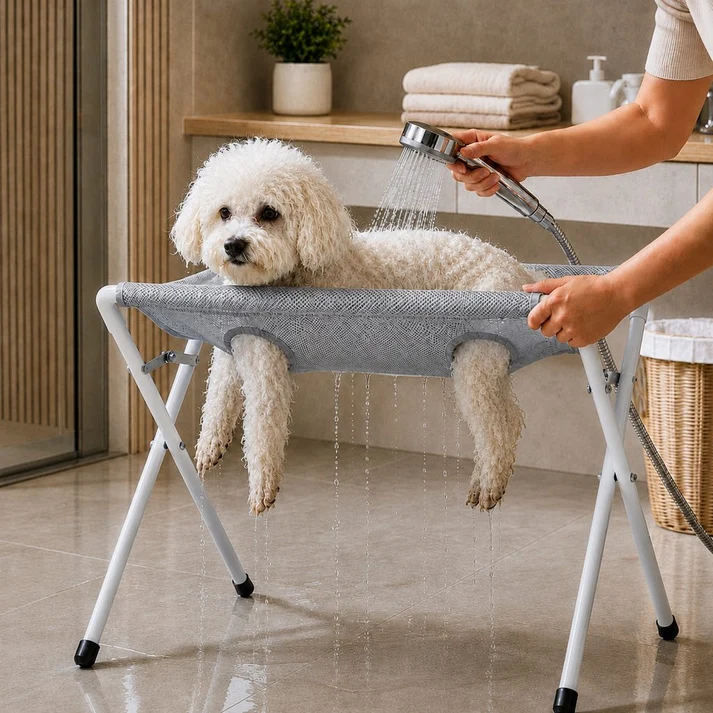 Foldable Elevated Dog Grooming Hammock