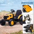 3-in-1 Ride-On Tractor 24V Electric Excavator & Bulldozer