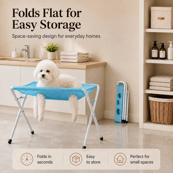 Foldable Elevated Dog Grooming Hammock